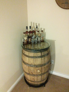 finished barrel table