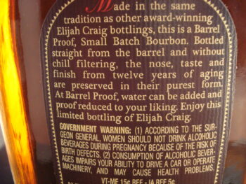 Elijah Craig Barrel Proof Rear