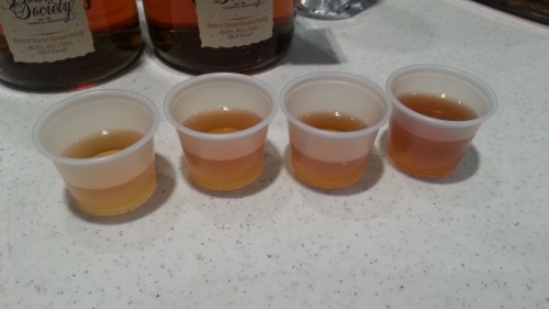 plastic cup bourbon flight