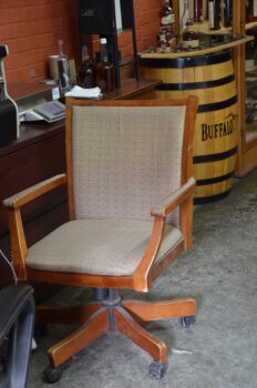 Elmer's Chair still sits in the Blanton's bottling house at Buffalo Trace